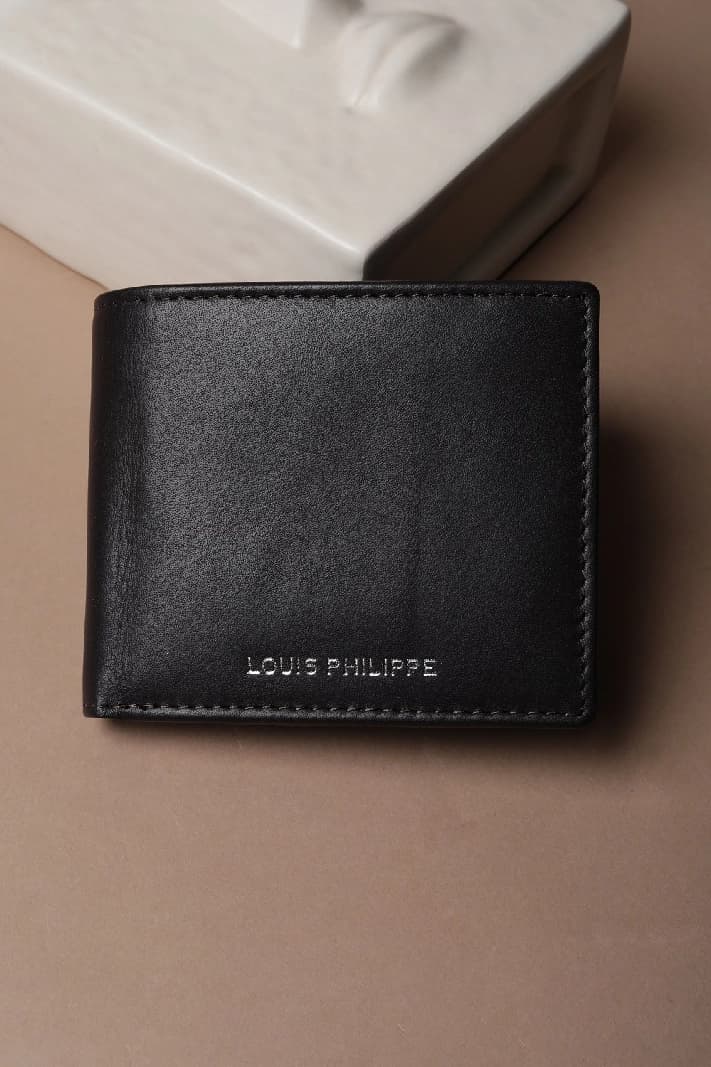 Men's Brown Solid Leather Wallet
