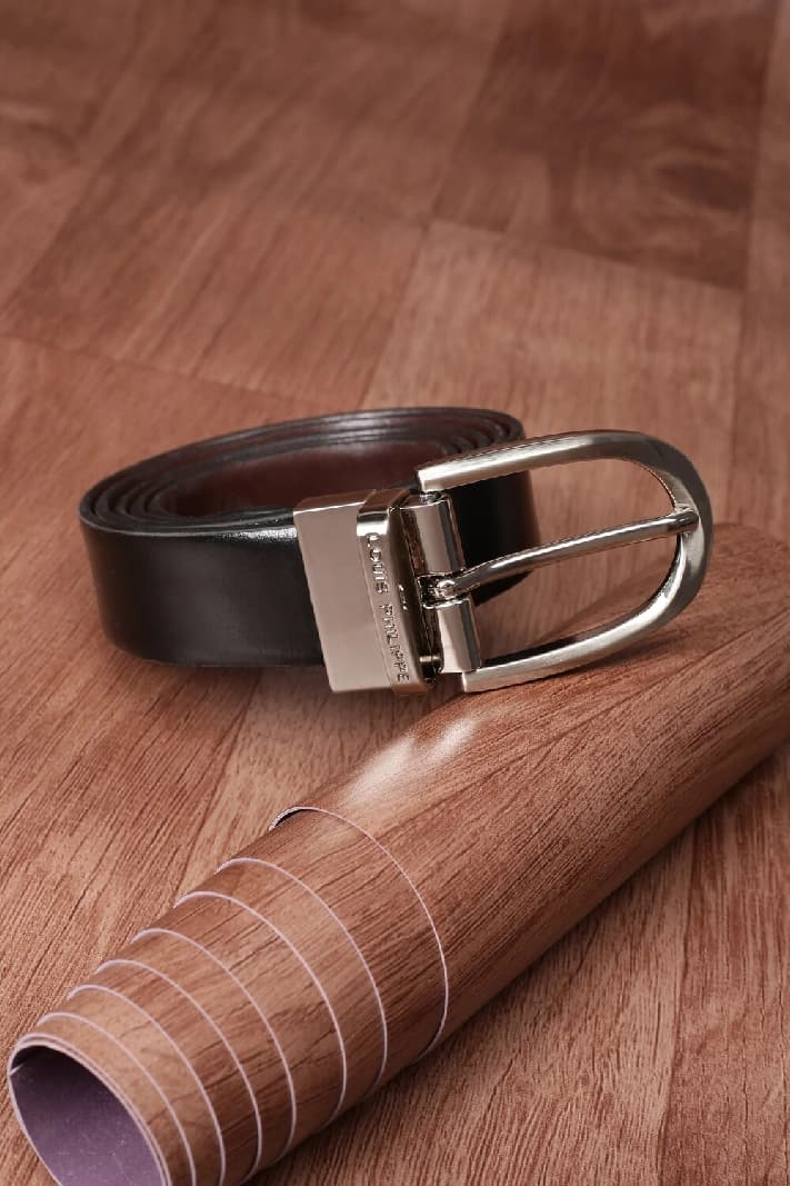 Men's Black Non Reversible Formal Solid Belt