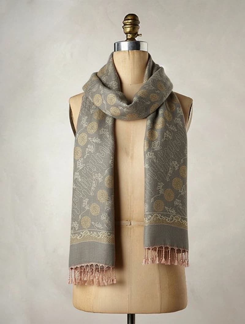 Women's Sage Flora Woollen Stole