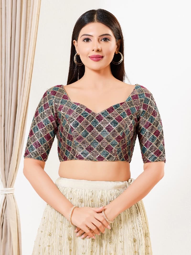 Women's Black Festive Printed Regular Fit Blouse