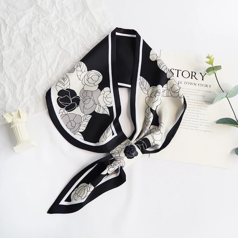 Women's Multicolor Casual Satin Neck Scarf