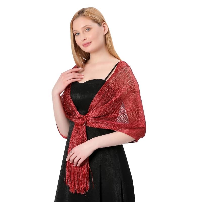 Women's Multicolor Casual Shimmer Stole