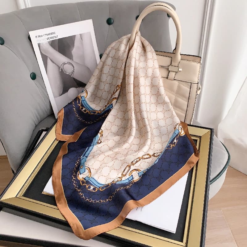 Women's Multicolor Casual Small Square Satin Scarf