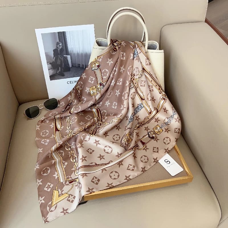 Women's Multicolor Casual Small Square Satin Scarf