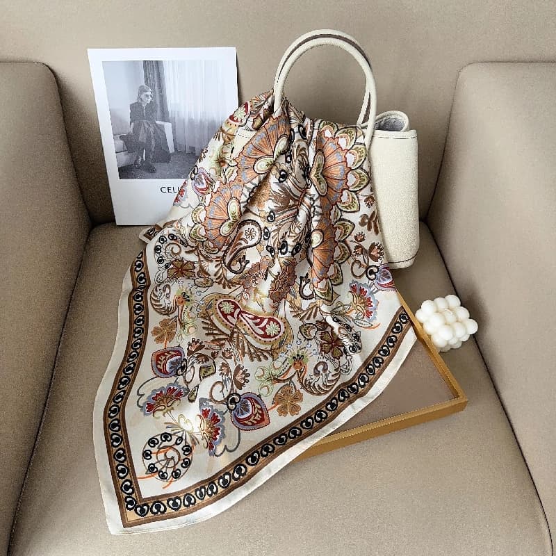 Women's Multicolor Casual Small Square Satin Scarf