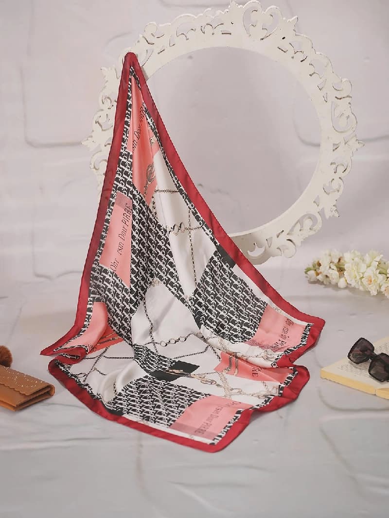 Women's Multicolor Casual Small Square Satin Scarf