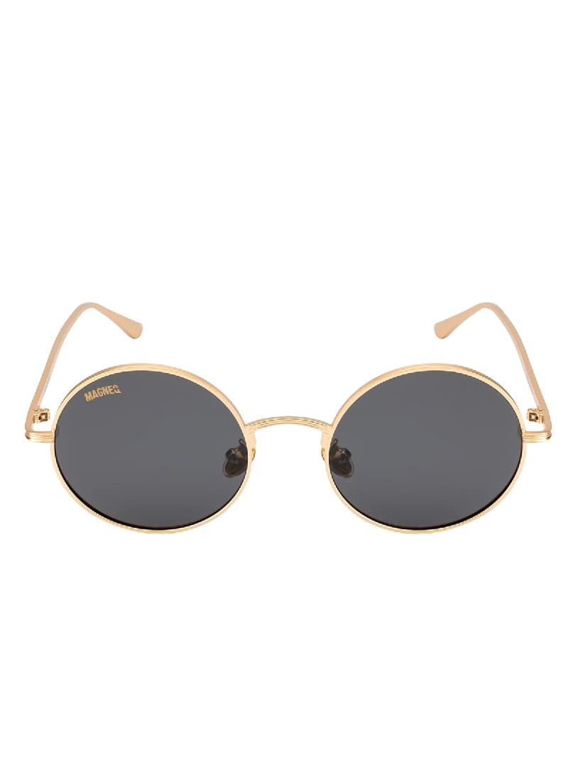 Unisex Black Smart Casual Round Sunglass