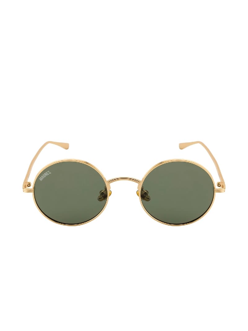 Unisex Green Smart Casual Round Sunglass