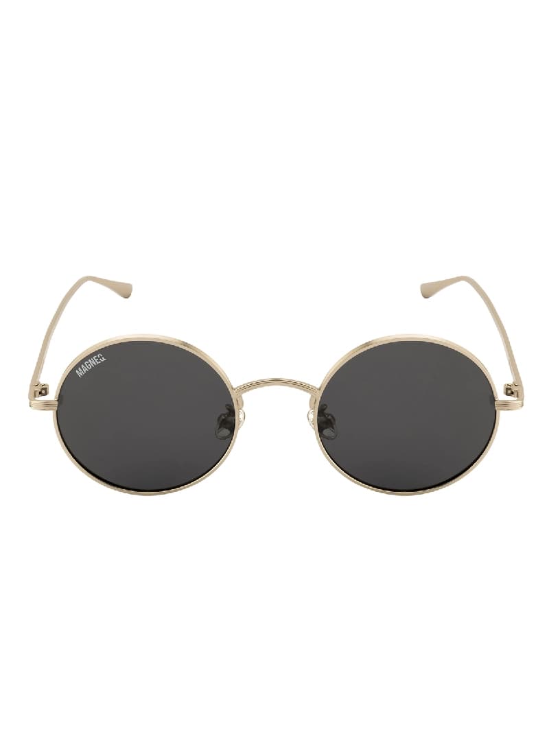 Unisex Black Smart Casual Round Sunglass