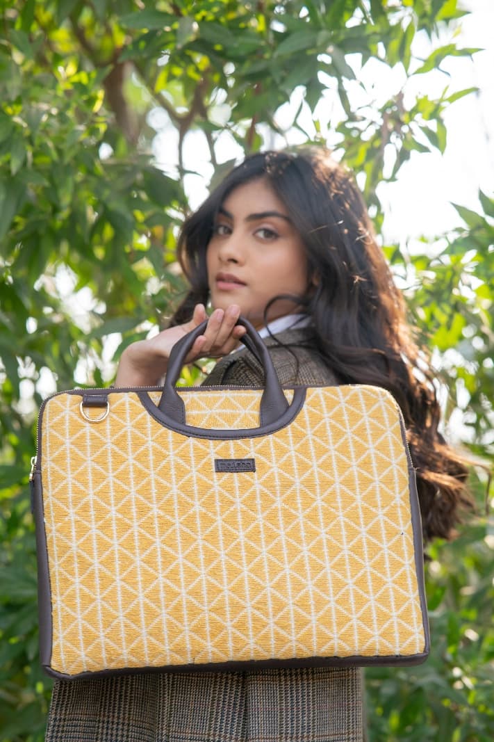Women's Yellow Honey Drizzle Laptop Bag