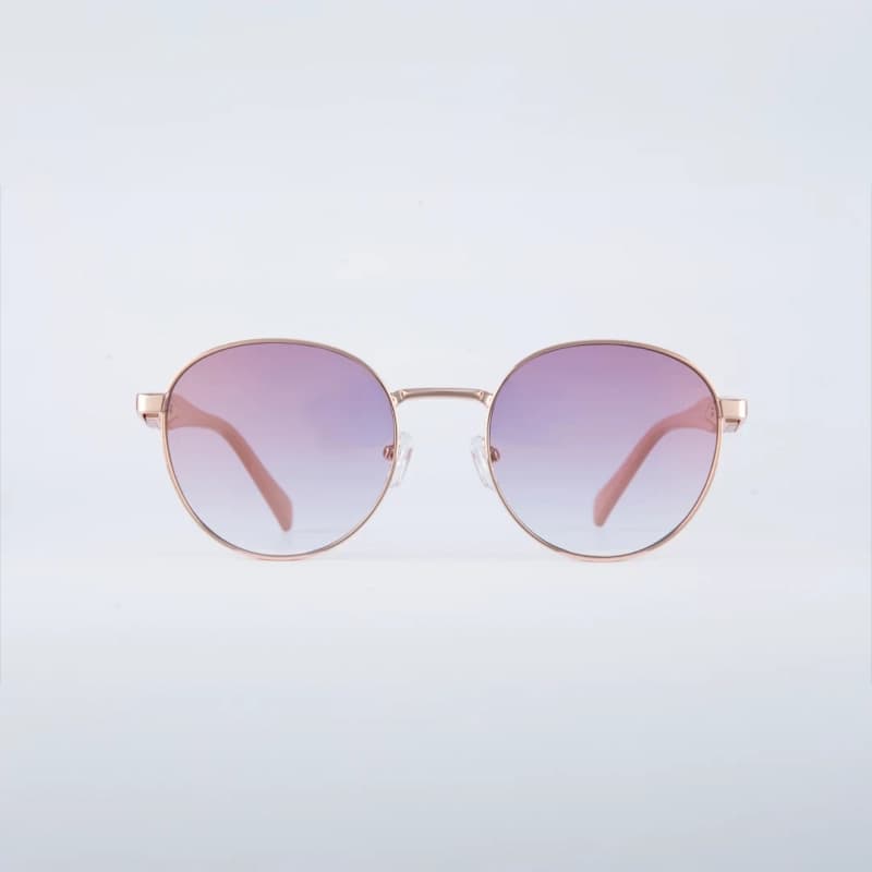 Women's Gold Pink Polarised Lens Round Sunglass Horizon Series