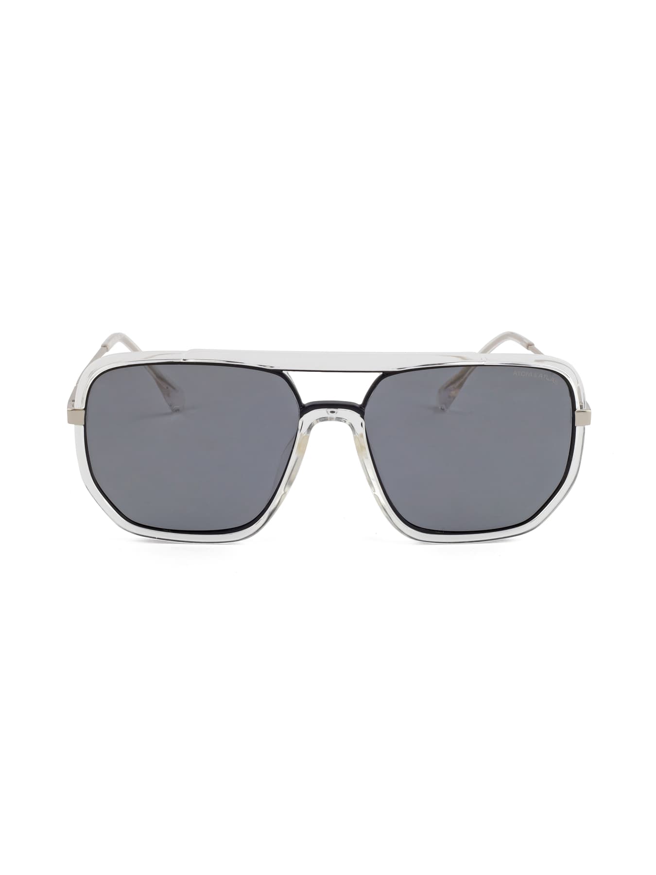 Men's Crystal Black Polarised Lens Aviator Sunglass Stratos Series