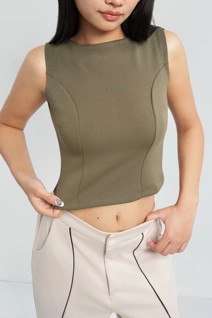Women's Olive Casual Sculpt And Flare Cloud Top