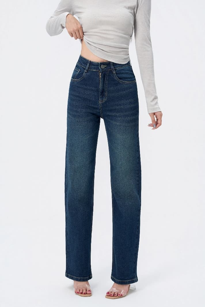 Women's Copper Blue Loose Straight Fit Jeans