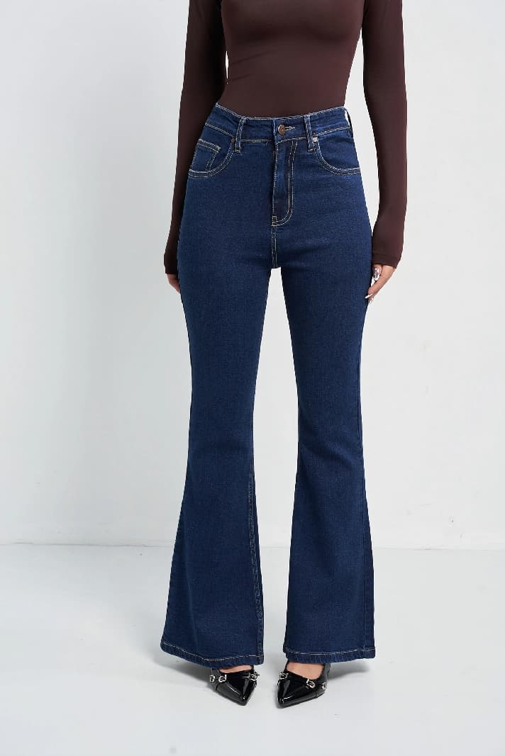Women's Indigo Navy Flare Fit Jeans