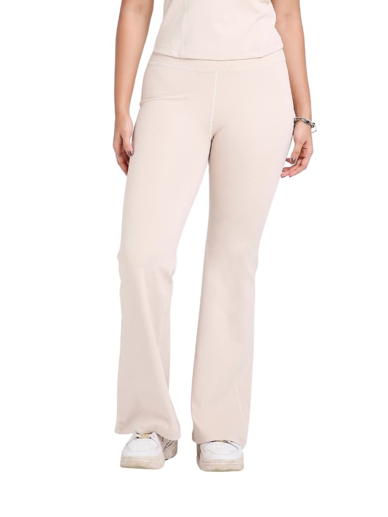 Women's Cream Casual Solid Regular Fit Legging