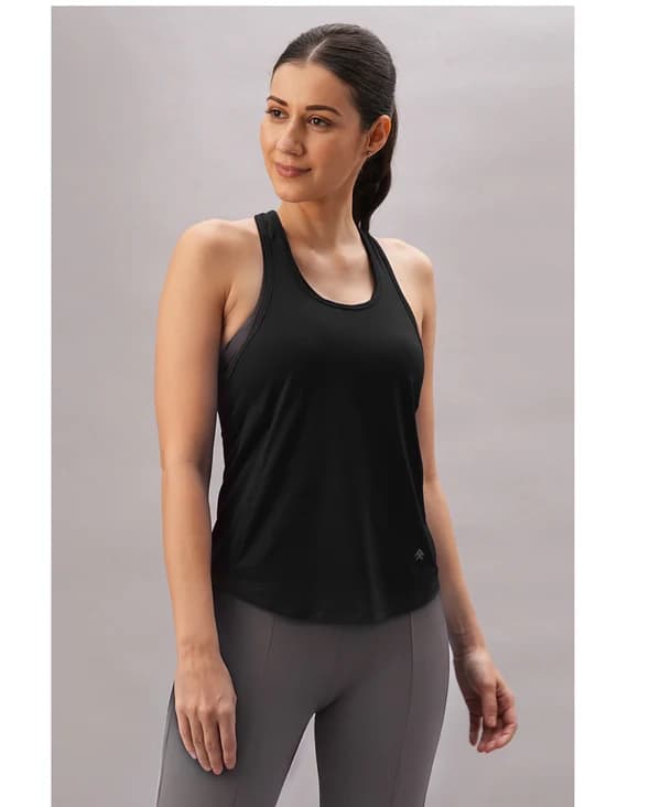 Women's Black Sport Sleeveless Racer Back Top