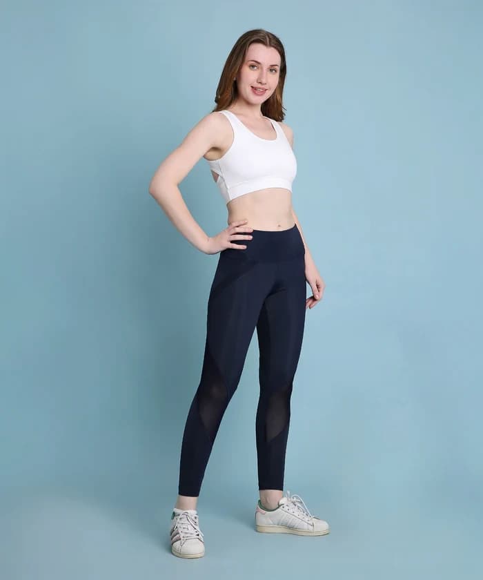 Women's Blue Sports Indigo Poly Blended Legging