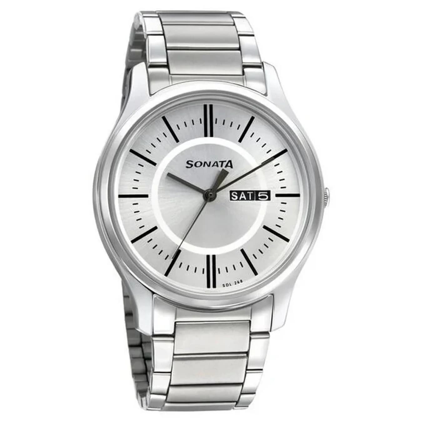 Men's Silver Essentials Quartz Analog With Day and Date Dial Stainless Steel Strap Watch