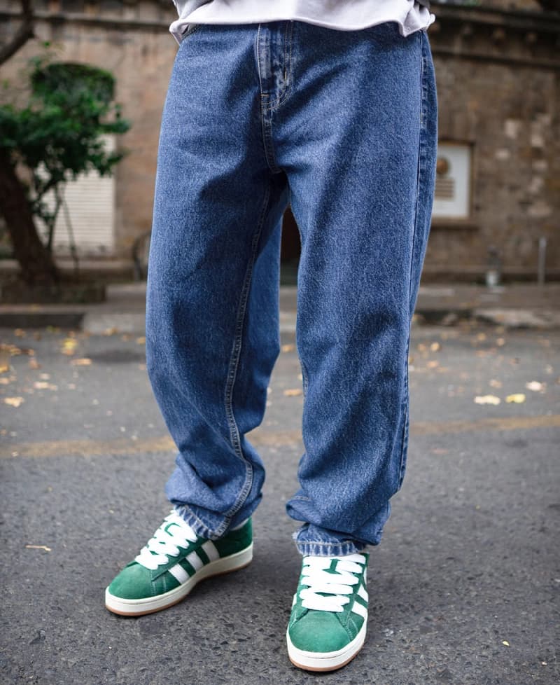 Men's Blue Casual Solid Baggy Fit Jeans