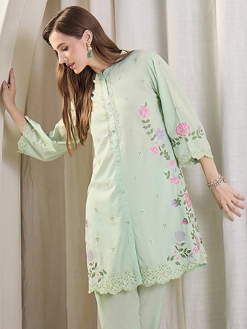 Women's Green Festive Kurta Set