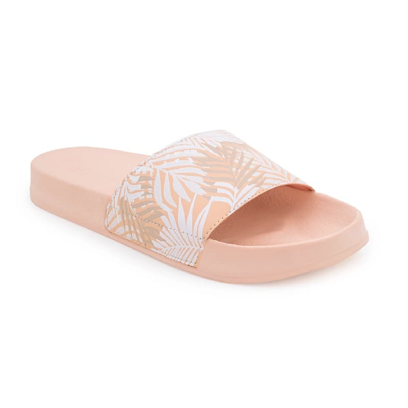 Women's Pink Round Toe Casual Slides