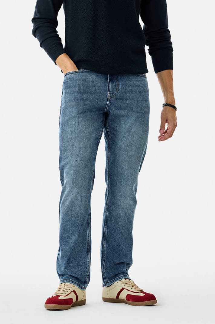 Men's Blue Casual Solid Regular Fit Jeans