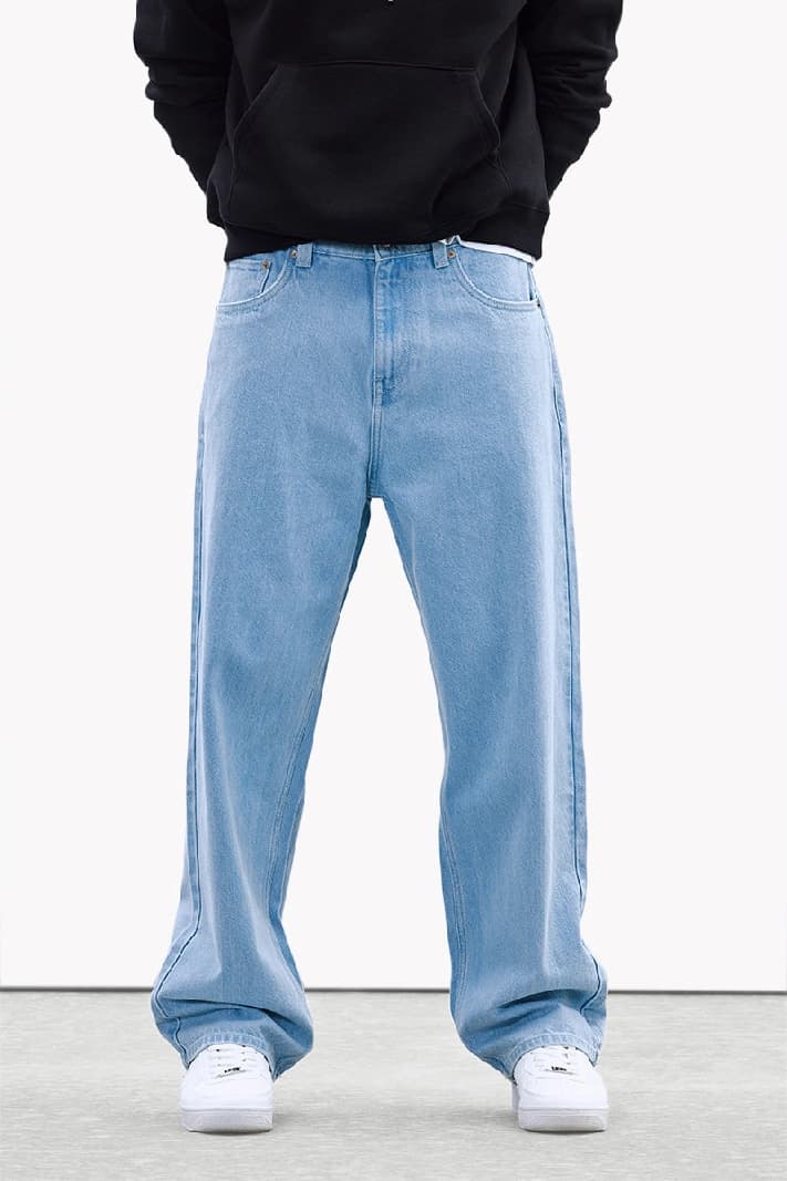 Men's Blue Casual Solid Baggy Fit Jeans