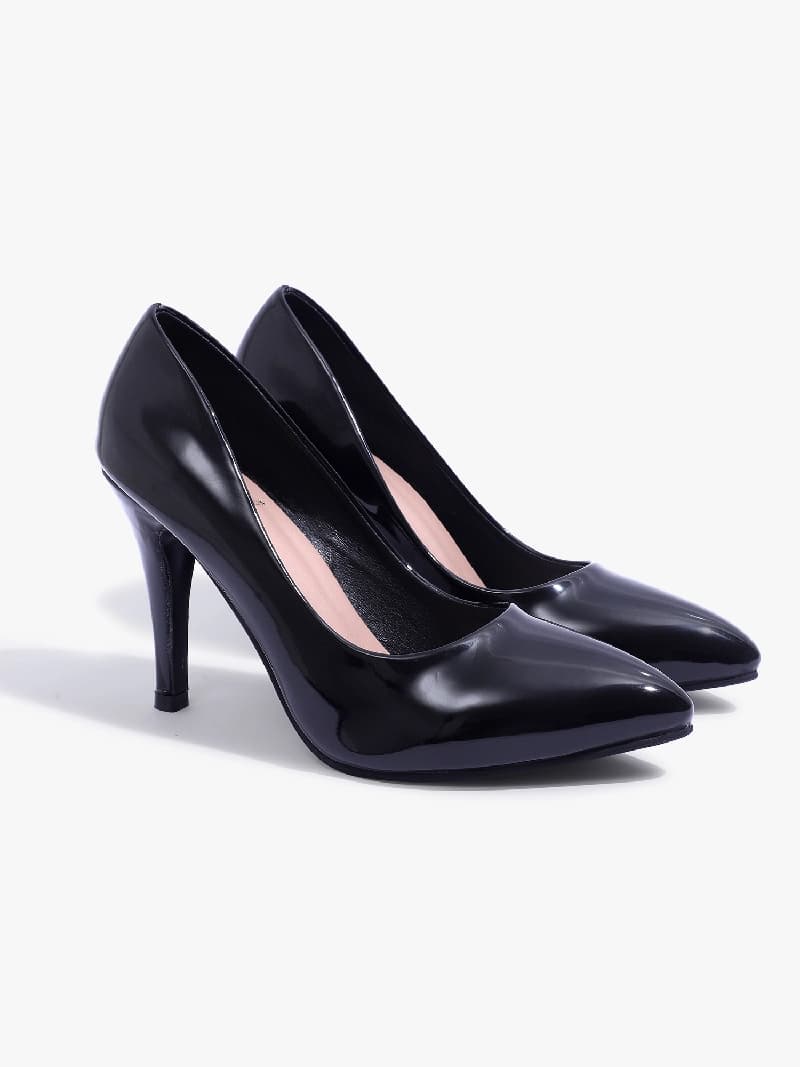 Women's Black Pointed Toe Stiletto Heels Pumps