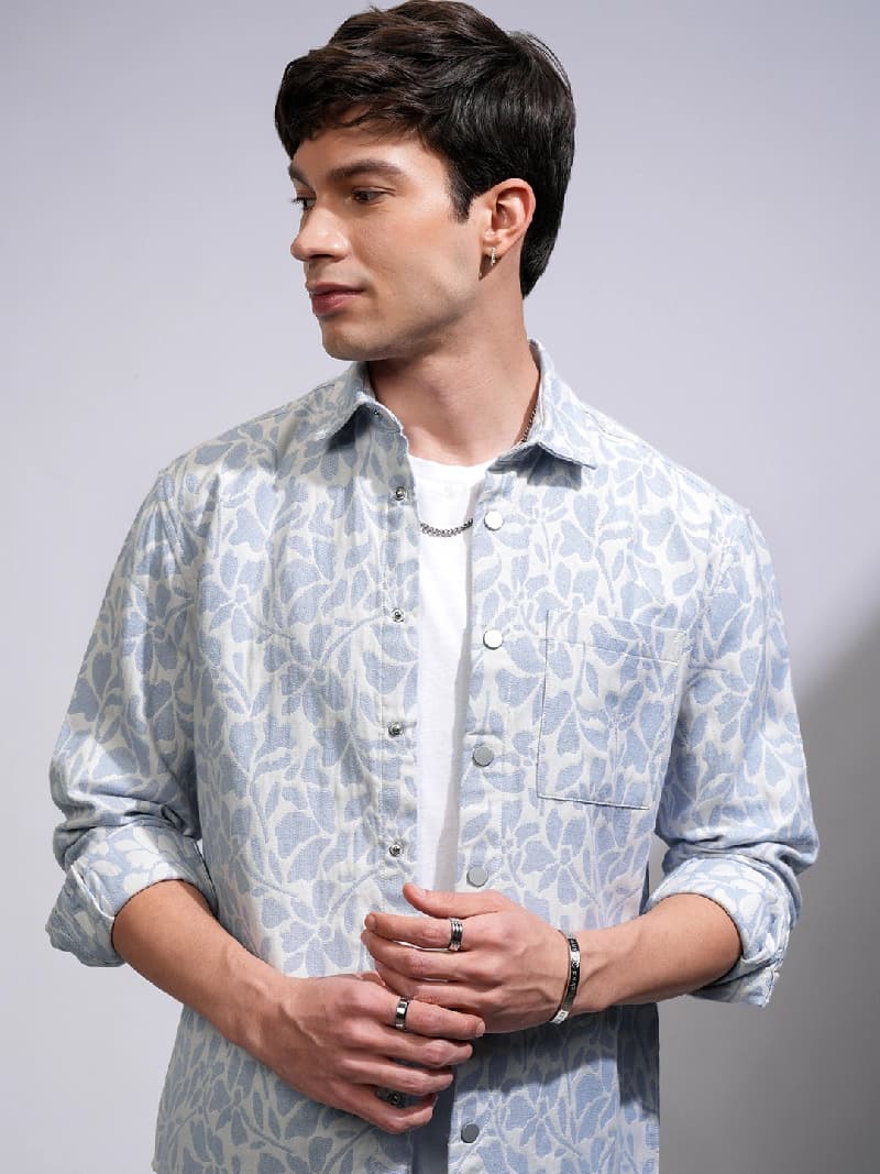 Men's Multicolor Casual Printed Oversized Fit Shirt