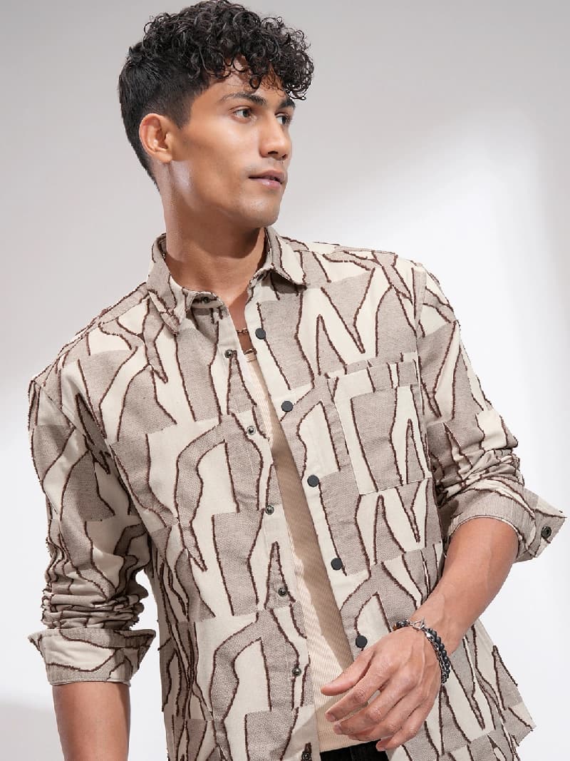 Men's Multicolor Casual Printed Oversized Fit Shirt