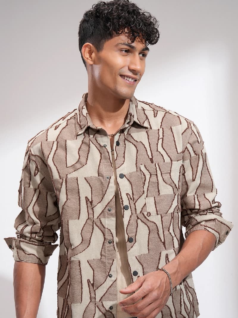 Men's Multicolor Casual Printed Oversized Fit Shirt