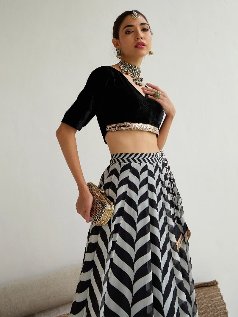 Women's Black Festive Lehenga Choli