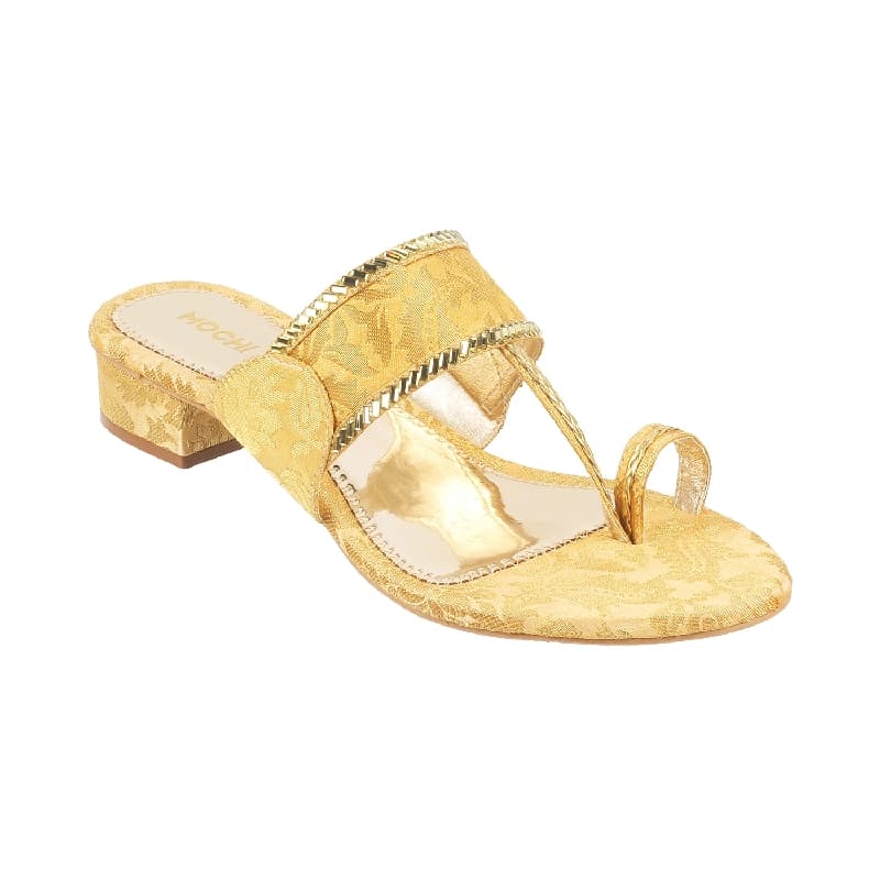 Women's Gold Casual Synthetic Open Toe Slip-Ons Sandals