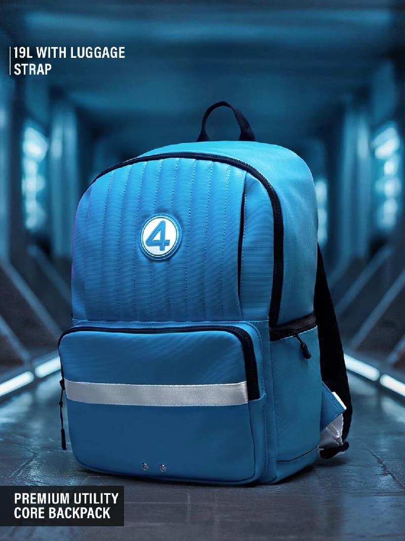 Unisex Blue Embossed Fantastic 4 Baxter Suit Casual Backpack