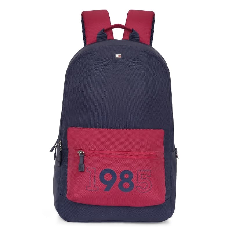 Unisex Navy Smart Casual Printed Polyester Backpack