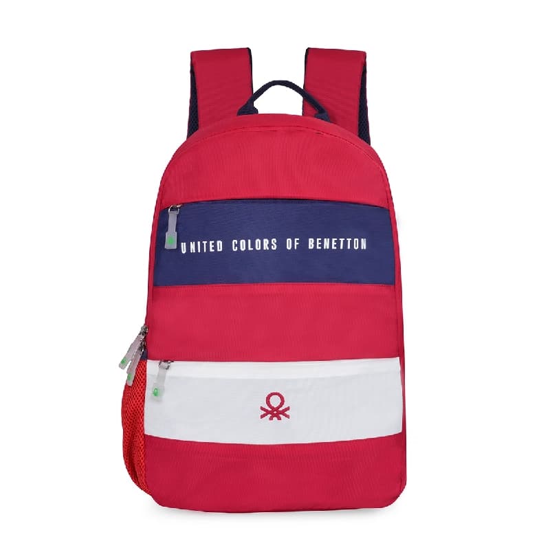 Unisex Red Smart Casual Printed Polyester Backpack