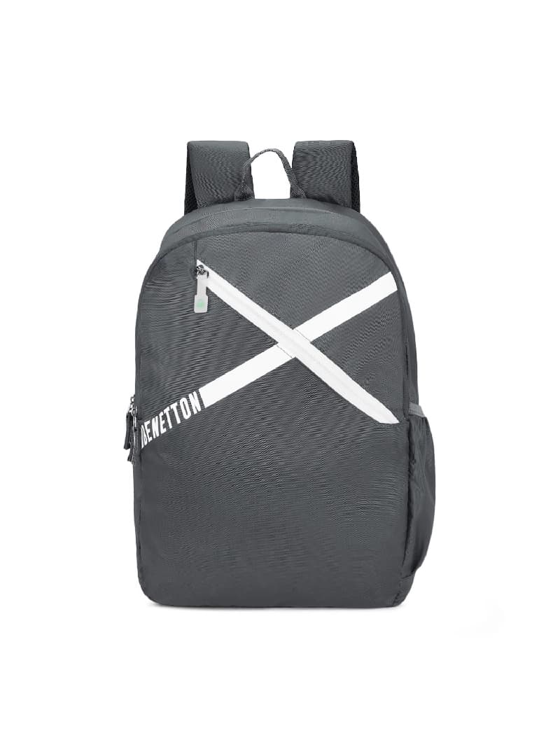 Unisex Grey Smart Casual Solid Polyester Backpack