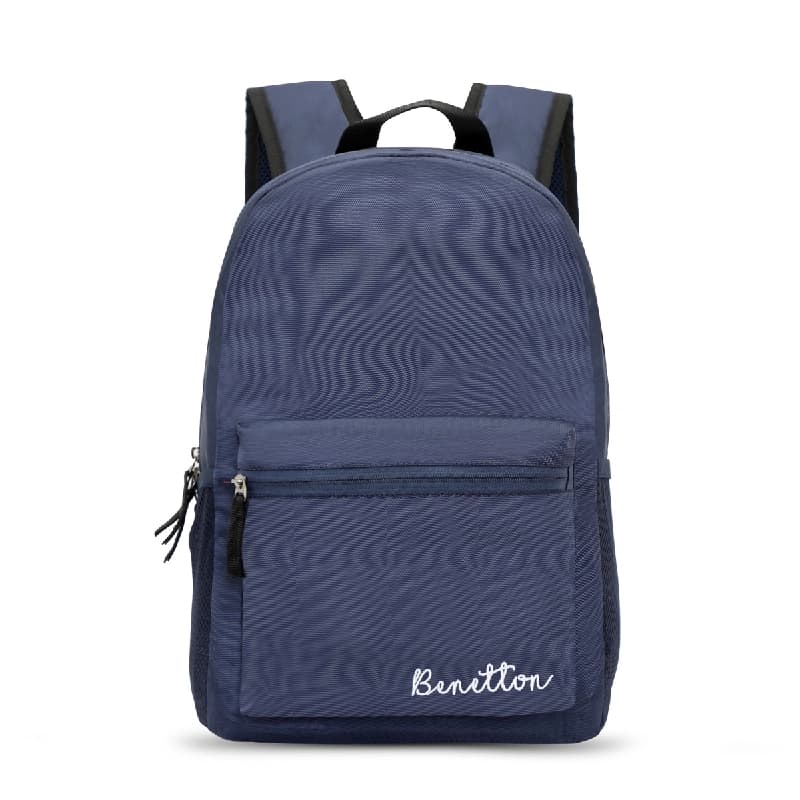 Unisex Navy Smart Casual Solid Polyester Backpack