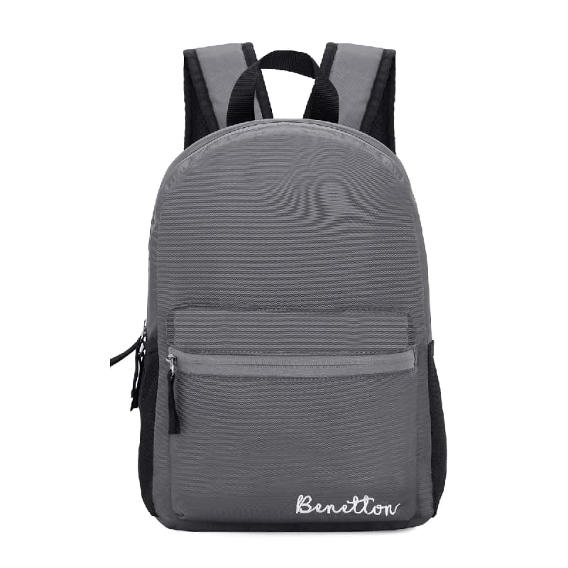 Unisex Grey Smart Casual Solid Polyester Backpack