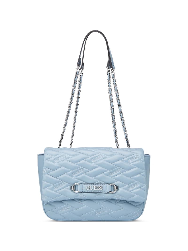 Women's Blue Quilted Briella Flap Crossbody Bag