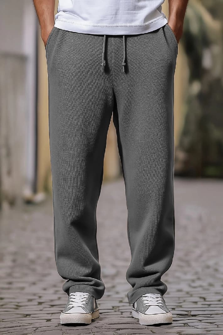 Men's Grey Casual Solid Straight Fit Jogger