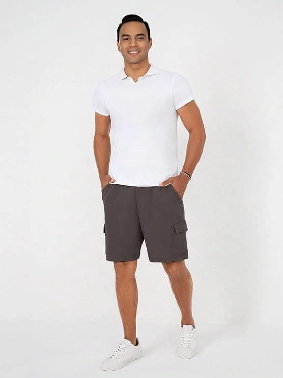 Men's Brown Casual Solid Regular Fit Short