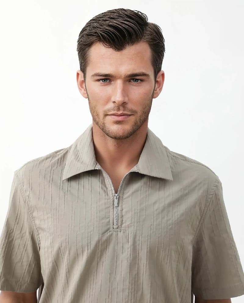 Men's Grey Casual Striped Regular Fit Shirt