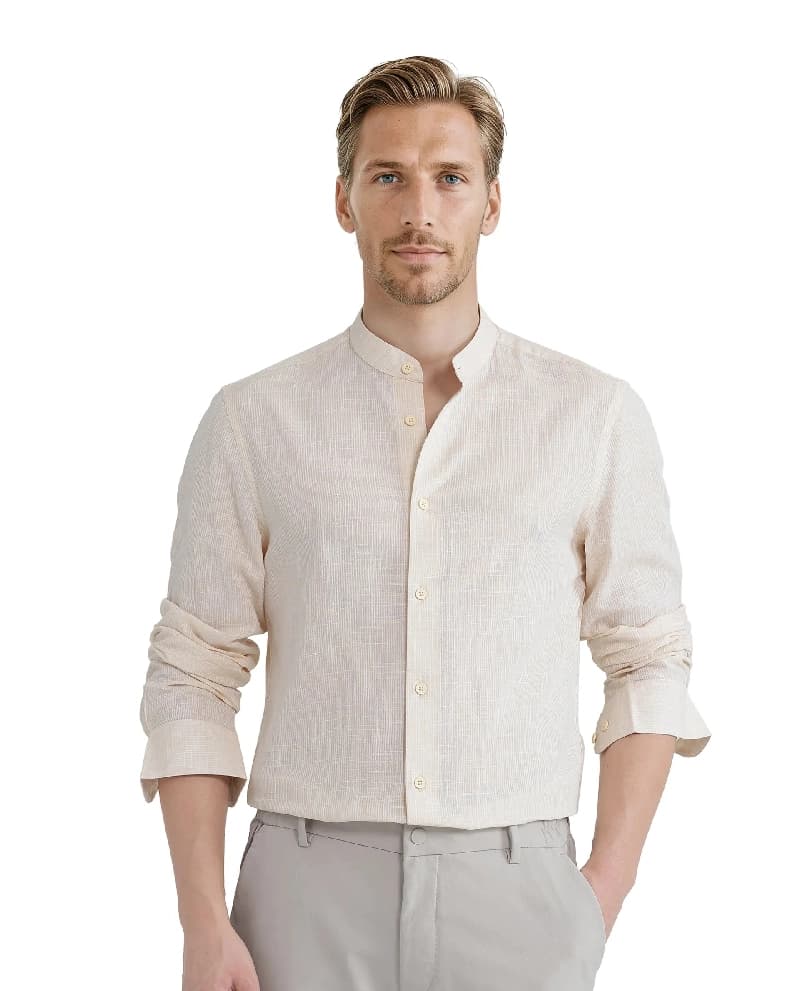 Men's Yellow Party Solid Regular Fit Shirt