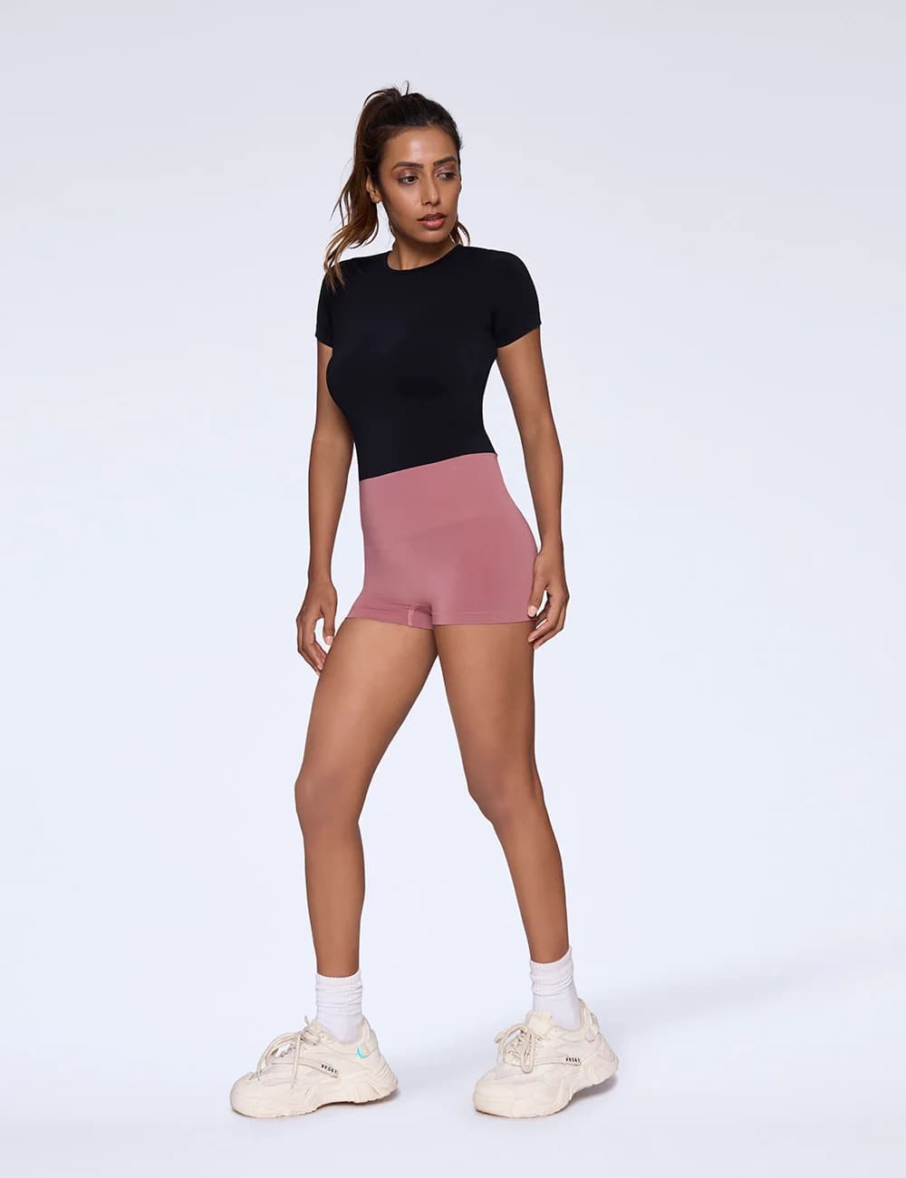 Women's Pink Sport Solid High Rise Panties