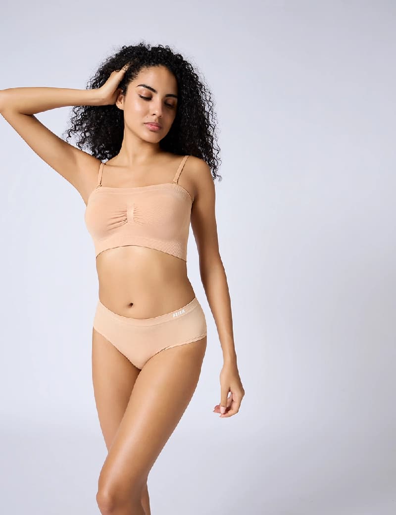 Women's Beige Sport Solid Bra