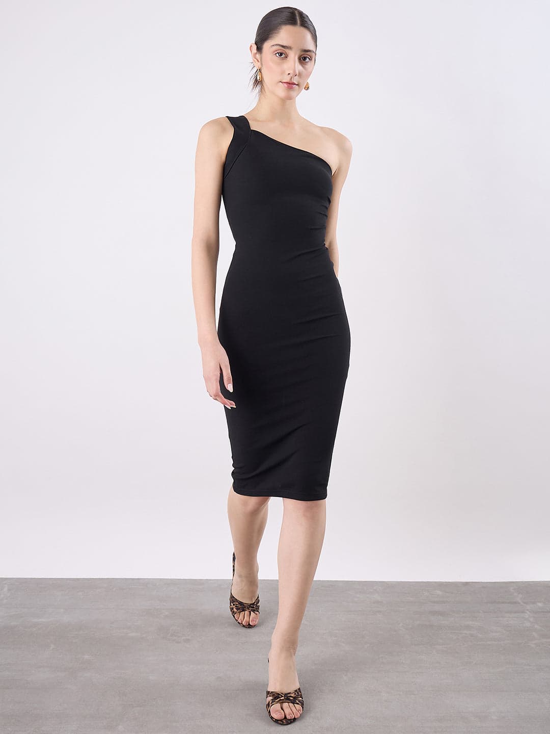 Women's Black Casual Solid Dress