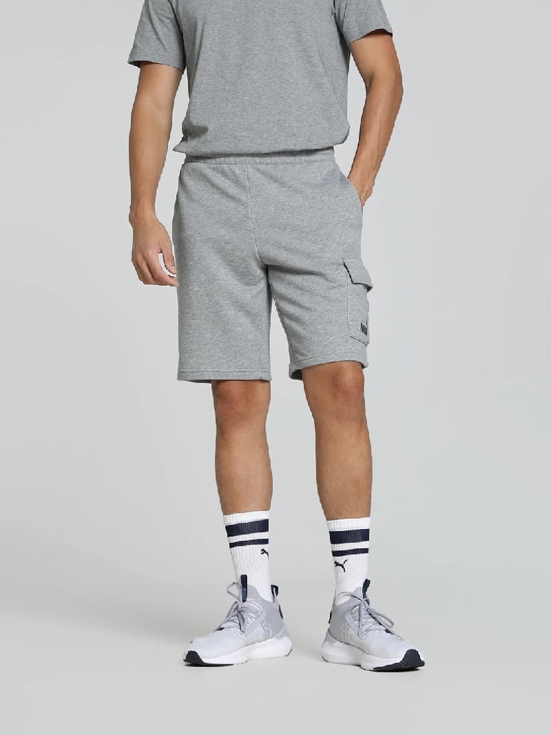 Men's Grey Casual Solid Regular Fit Short