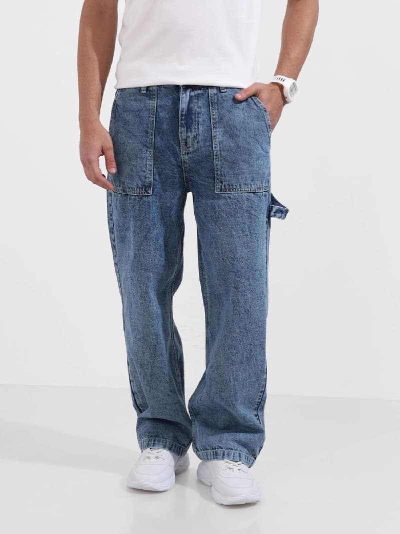 Men's Blue Casual Regular Fit Jeans